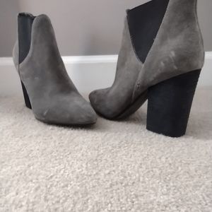 Grey ankle boots, 4 inch heel